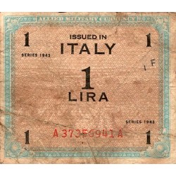 ITALIE - PICK M 10 a - 1 LIRA - 1943 (avec F) - PREFIXE-SUFFIXE AA