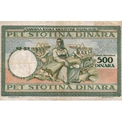 YUGOSLAVIA - PICK 32 - 500 DINARA - 06/09/1935