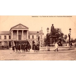 36100 - ISSOUDUN - THE COURTHOUSE AND THE MONUMENTAL FOUNTAIN