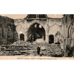 COUNTY 02300 - CHAUNY - INTERIOR OF THE SAINT-MARTIN CHURCH IN 1919