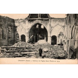 COUNTY 02300 - CHAUNY - INTERIOR OF THE SAINT-MARTIN CHURCH IN 1919