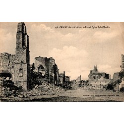 02300 - CHAUNY DEVASTE - RUE ET EGLISE SAINT-MARTIN