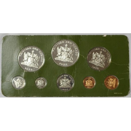 TRINIDAD AND TOBAGO - COIN SET 8 COINS 1975