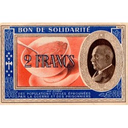 BON DE SOLIDARITÉ - 2 FRANCS 1941-1944 - TYPE PÉTAIN