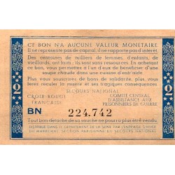 FRANCE - BANKNOTE OF SOLIDARITY - 2 FRANCS 1941-1944 - TYPE PÉTAIN - PAPER SHORTAGE