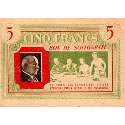 BON DE SOLIDARITÉ - PICK 4 - 5 FRANCS 1941 - 1942 - TYPE PÉTAIN - SUP