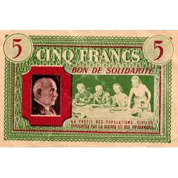 BON DE SOLIDARITÉ - PICK 4 - 5 FRANCS 1941 - 1942 - TYPE PÉTAIN - SUP