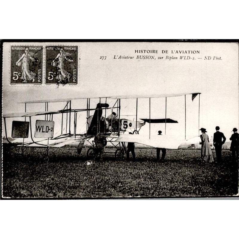 AVIATION - AVIATOR BUSSON ON WLD BIPLANE