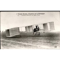 51100 - REIMS - GRANDE SEMAINE D'AVIATION DE LA CHAMPAGNE - L'AVIATEUR COLLIEX SUR BIPLAN VOISIN