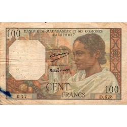 BANQUE DE MADAGASCAR ET DES COMORES - PICK 46 a - 100 FRANCS - NON DATÉ (1950-51) - TB