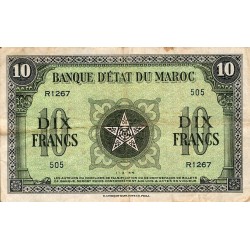 MOROCCO - PICK 25 - 10 FRANCS - 01/03/1944 - TRES TRES BEAU