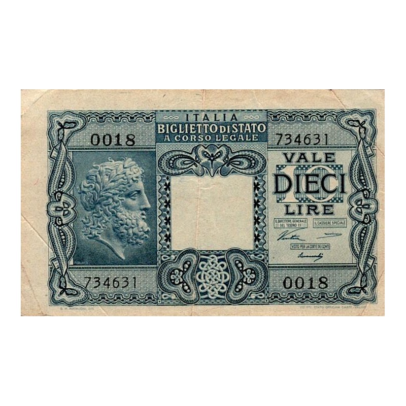 ITALIE - PICK 32 a - 10 LIRE - 23/11/1944 - TTB