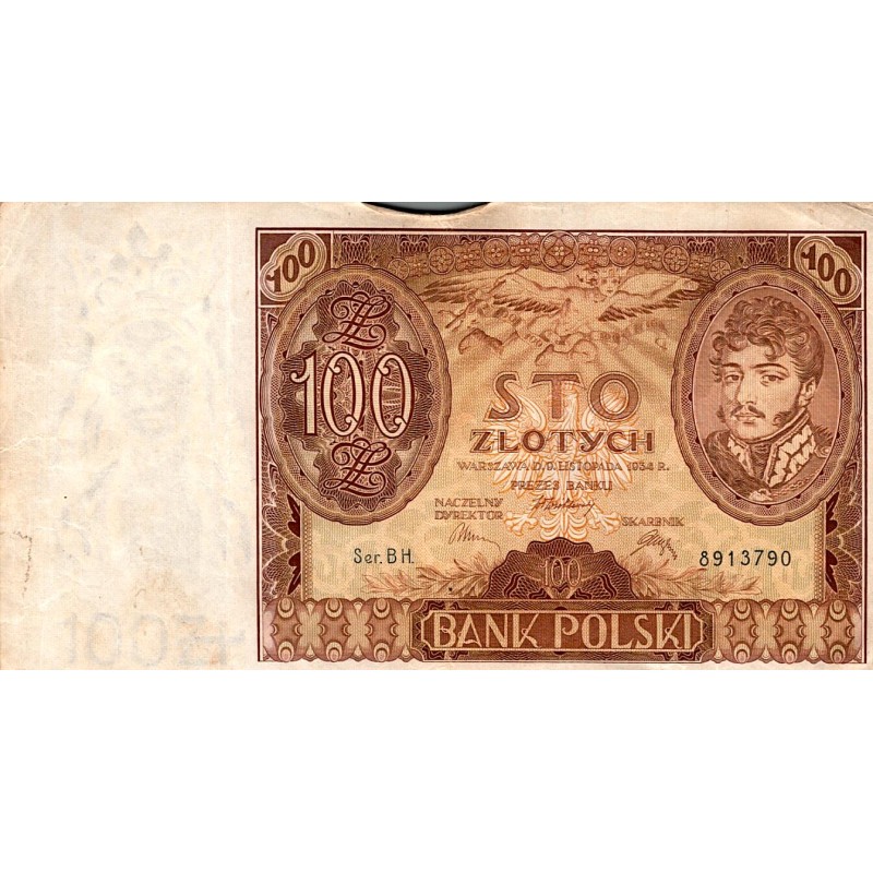 POLAND - PICK 75 - 100 ZLOTYCH - 09/11/1934 - TTB