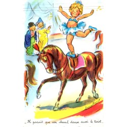 GERMAINE BOURET - NUMBER 1206 - IT SEEMS THAT HER HORSE ALSO DANCES THE TWIST...