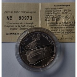 FRANKREICH - 100 FRANCS 1990 - TYP ALBERVILLE 1992 - BOBSLEIGH - SCHLITTEN