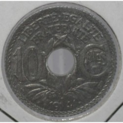 FRANCE - KM 897 - 10 CENTIMES •1941• TYPE LINDAUER - 'MES' UNDERLINED