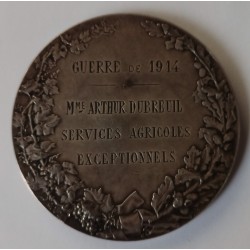 MÉDAILLE - SOCIÉTÉ DES AGRICULTEURS DE FRANCE - GUERRE 1914 - TTB/SUP