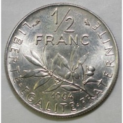 GADOURY 429 - 1/2 FRANC 1964 TYPE SEMEUSE - PRE SERIE AVEC DIFFÉRENT - KM 931.1