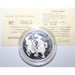 FRANCE - 100 FRANCS 1991 - TYPE ALBERVILLE 1992 - Hockey