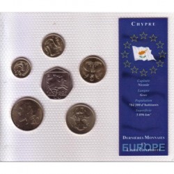 CYPRUS - SERIE 6 PIECES - DERNIERES MONNAIES EN LIVRE CHYPRIOTE - FDC