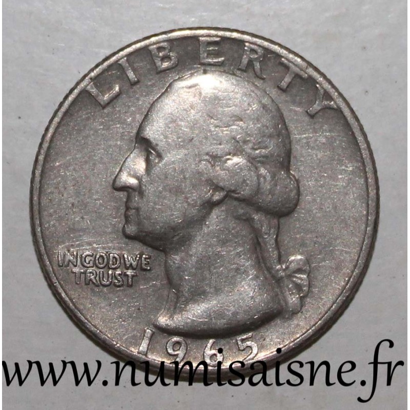 ETATS UNIS - KM A 164 a - 1/4 DOLLAR 1965 - Philadelphie - GEORGE WASHINGTON