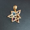 PENDENTIF - OR  JAUNE - 18 CARATS - ORNÉ DE PIERRES ET BRILLANTS - Ref 096450