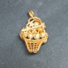 PENDENTIF ET/OU BROCHE - OR  JAUNE - 18 CARATS - ORNÉ DE 8 PERLES - Ref 096451